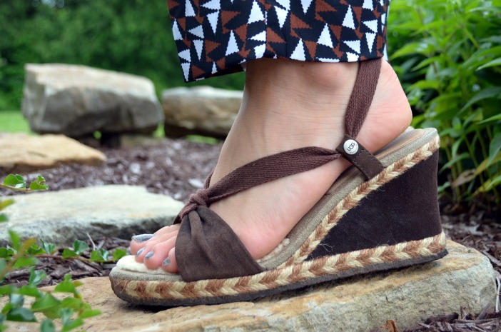 strappy brown wedges